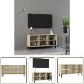 The Living Store TV-Schrank mit Metallbeinen Sonoma-Eiche 103,5x30x50 cm