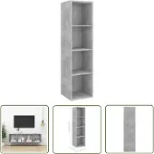 The Living Store TV-Wandschrank Betongrau 37x37x142,5 cm Holzwerkstoff