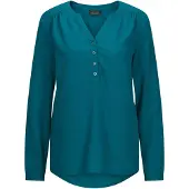 Goldner "Elegante Viskosebluse mit V-Ausschnitt" Knopfleiste