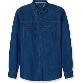 Olymp Jeanshemd , Herren, Gr. XL, N-Gr, blau, Denim/Jeans, Obermaterial: 100% Baumwolle, regular fit, 1-Knopf-Manschette, Hemden Jeanshemd, Langarmhemd, regular fit, Kentkragen