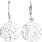 Elli Paar Ohrhänger "Ohrringe Ornament Orientalisch Rund 925 Silber" Gr. 32, silber, Ohrringe, Damen, 32, ohne Stein, Silber 925 (Sterlingsilber), Paar Ohrhänger