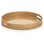 Zeller Tablett PRESENT, braun (holzfarben), H:5cm Ø:38cm, Bambus, Tabletts, Tablett, Ø 38 cm