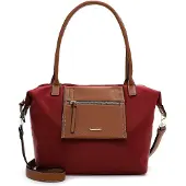 Tamaris Shopper "Shopper TAS Fabrizia", Damen, Gr. B/H/T: 44cm x 28cm x 19cm 0, rot (schwarzrot 606), Polyester, Taschen Shopper