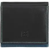 Dudu Toys Geldbeutel Portemonnaie SCHWARZ BUNT Echtleder leicht praktisch elegant Damen