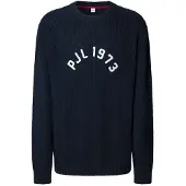 Pepe Jeans für Herren. PM7000006 Powell-Marinepullover (L), Lässig, Baumwolle