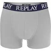 Replay Boxershorts "Boxershort 2er Pack", Herren, Gr. XXL, grau (grau meliert, marineblau), Obermaterial: 95% Baumwolle CO. 5% Elasthan EL., Unterhosen Boxershorts