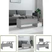The Living Store Couchtisch Grau Sonoma 102x50,5x46,5 cm Holzwerkstoff