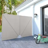 The Living Store Faltbarer Terrassen-Seitenfächer Creme 240×160 cm