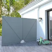 The Living Store Faltbarer Terrassen-Seitenfächer Grau 300×200 cm