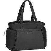 Kapten & Son Hellvi Shopper All Black 25 L | Sporttasche Damen Schwarz | Weekender & Reisetasche mit 16 Zoll Laptopfach, Schuhfach, Flaschenfach & Kofferbefestigung | Gym, Reise, Alltag & Büro