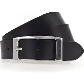 Tamaris Ledergürtel "Charlie Silver", Damen, Gr. 75, schwarz, Rindsleder, unifarben, Basic, Gürtel Ledergürtel, mit länglicher Doppelschließe, aus Rindsleder, unifarben