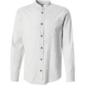 Jack & Jones Langarmhemd "JJEBAND MELANGE SHIRT L/S SN", Herren, Gr. M, N-Gr, grau (light grau melange), Web, Obermaterial: 100% Baumwolle, meliert, regular fit, Hemden Langarmhemd