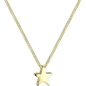 Elli Kette mit Anhänger "Halskette Stern Schlicht Basic 925 Silber" Gr. 45, gold, Halsketten, Damen, ohne Stein, Silber 925 (Sterlingsilber), Kette mit Anhänger