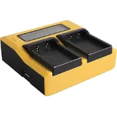 PATONA NP-T125 - Dual LCD USB lader - Schnell aufladend - Schwarz Gelb