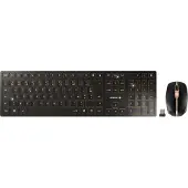 Cherry DW 9100 SLIM, Kabellos, RF Wireless + Bluetooth, AZERTY, Schwarz, Maus enthalten