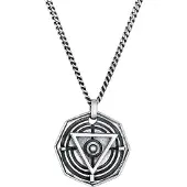 KUZZOI Halskette Herren Dreieck Kreis Symbol Magie 925 Silber Kuzzoi Schwarz