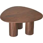 Beliani Couchtisch Dunkel Holz Retro Dreieckiger Wohnzimmertisch