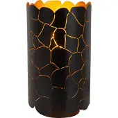 Lucide Tischleuchte Almelo, schwarz/gold, Ø 15 cm, Metall