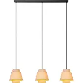 Lucide Hängeleuchte Tribute, 3-flammig, linear, Textil, beige