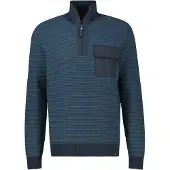 Lerros Troyer , Herren, Gr. XL, blau (classic navy), Web, Obermaterial: 100% Baumwolle, unifarben, normal hüftbedeckend, Rundhals, Bündchen, Pullover Troyer, in Struktur-Strick-Optik
