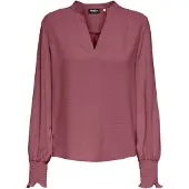ONLY "ONLMETTE V-NECK LS SMOCK TOP NOOS WVN" Kunstfaser, regular fit