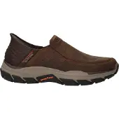 SKECHERS für Herren. 204810 Leder Slipper RF Respected Elgin Pantoffeln braun (42), Flach, Keine, Lässig