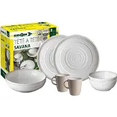 Brunner 0830143N.C4P Campinggeschirr für 2 Personen, Tête-à-Tête Savana, 8-teilig
