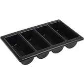 Aps Besteckkasten GN 1/1, System, flach mit 4 Fächern, Besteckbehälter oder Deckel für genormte GN Behälter aus PP, Besteckkasten GN 1/1, schwarz