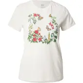 Levi's T-Shirt "THE PERFECT TEE", Damen, Gr. M (38), rosa (rose garden bw art o), Single Jersey, Obermaterial: 100% Baumwolle, regular fit taillenbedeckt, Rundhals, Shirts T-Shirt, mit Blumen Print