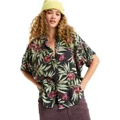 Roxy Kurzarmhemd "Beachy Nostalgia Crinkle", Damen, Gr. M, US-Größen, bunt (phantom wind swept floral crin), 100% Viskose, Hemden Kurzarmhemd