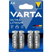 Varta Ultra-Lithium-AA/LR6-Batterie im 4er-Pack