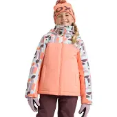 Roxy Snowboardjacke "Galaxy 10K", Kinder, Gr. 12, weiß (whisper weiß winter font), Obermaterial: 55% Polyester, 45% Polyester., Jacken Snowboardjacke
