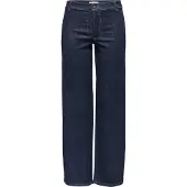 JDY Weite Jeans "JDYVANESSA MIDWAIST WIDE JEANS DBD DENIM", Damen, Gr. S (36), Länge 30, blau (dunkelblau denim), Denim/Jeans, Obermaterial: 98% Baumwolle, 2% Elasthan, unifarben, Jeans Weite Jeans