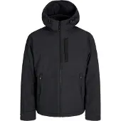 Jack & Jones Outdoorjacke "JJEPARKER DOVER JACKET SN", Herren, Gr. S, schwarz, Web, Obermaterial: 100% Polyester, unifarben, regular fit, hoch geschlossener Ausschnitt, Jacken Outdoorjacke