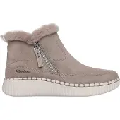 SKECHERS Winterboots "WILSHIRE BLVD-FRESH ZIP", Damen, Gr. 37, beige (taupe), Veloursleder, Schuhe Winterboots, Boots mit Reißverschluss