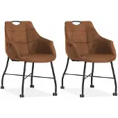 MX Sofa Esszimmerstuhl Promise - Cognac (2er-Set)
