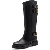 Tamaris Damen Bikerstiefel Schwarz Synthetik Größe: 36