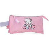 Hello Kitty Hearts & Dots, Schulmäppchen, Umhängetasche, aus Polyester, Rosa, Dr