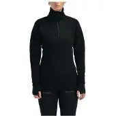 Aclima - Women's FleeceWool V2 Polo Zip - Merinolongsleeve Gr M schwarz