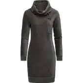 Ragwear Sweatkleid "Sweatkleid Chloe Velvet", Damen, Gr. XL, N-Gr, grün (schwarz olive25), Obermaterial: 62% Baumwolle CO. 35% Polyester PES. 3% Elasthan EL., Kleider Sweatkleid