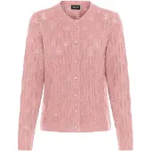 Oxmo Strickjacke "Strickjacke OXSinva", Damen, Gr. S, grau (zephyr melange), Obermaterial: 76% Polyacryl PAN. 21% Polyester PES. 3% Elasthan EL., Strickjacken Strickjacke