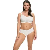 Susa Bügelloser BH "Lagos", Damen, Gr. 100, Cup B, beige (ivory), Obermaterial: 64% Polyamid, 22% Baumwolle, 14% Elasthan, BHs Bügelloser BH, Spitze, genähte Cups, elastisch, breite Träger