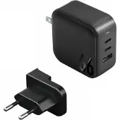 EnerGea Ład. Netzwerk. 1Xusb+2Xusb-C Pd-Pps-Qc 3.0 66W 2C1A Schwarz/Schwarz Us+Eu Travelite Gan66
