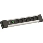 Bachmann CONNECTUS 6xUTE, 1xSchalter 2,0m CEE7/7 Grau
