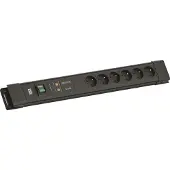 Bachmann CONNECTUS 6xUTE, 1xGVS 1xSchalter 2,0m CEE7/7 Schwarz