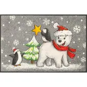 Wash & dry Fußmatte "Polar Friends", bunt, B:50cm H:7mm L:75cm, Polyamid, BY KLEEN-TEX, Teppiche, Fußmatte