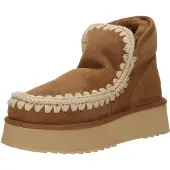 Mou für Damen. MU.FW681000A Lederstiefeletten Mini Eskimo Platform braun (40), 8 bis 10 cm, Keine, Lässig