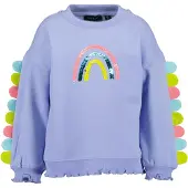 Blue Seven Sweatshirt , Mädchen, Gr. 134, lila (lila print), Sweatware, Obermaterial: 95% Baumwolle, 5% Elasthan, bedruckt, regular fit normal, Rundhals, Rippbündchen, Sweatshirts Sweatshirt