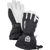 Hestra - Lederskihandschuhe - Glove Army Leather Heli Ski Jr. Black aus Leder - Kindergröße 4 - schwarz