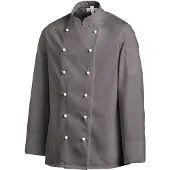 Leiber Kochjacke, langarm, unisex, grau, Bäckerjacke ideal zum Kochen oder Backen, Größe: 48